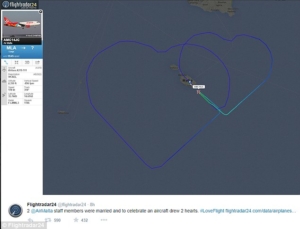 旅客機が空に描いたハート形！マルタ島上空 エアバスA319の航路が素敵すぎる！