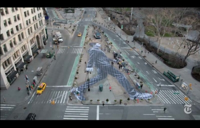 ニューヨークタイムズ表紙ができるまで！歩く人のアート制作過程タイムラプス映像