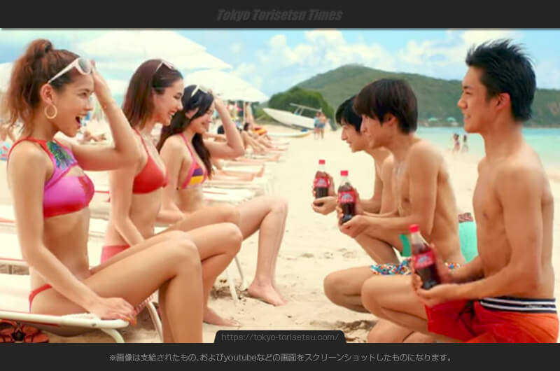 コカ・コーラコールドサインボトルＣＭ水着姿の女性たちは誰？海水浴はコーラでナンパ？